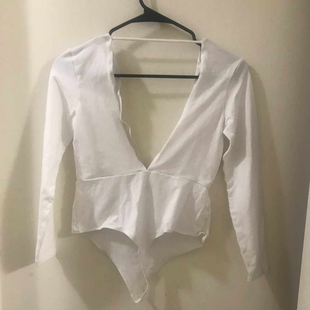 American apparel v neck bodysuit